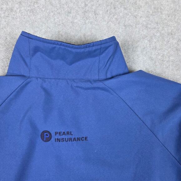 Lands' End Workwear 1/4 Zip Windbreaker Size Large Pearl Insurance Logo on back - Picture 6 of 15